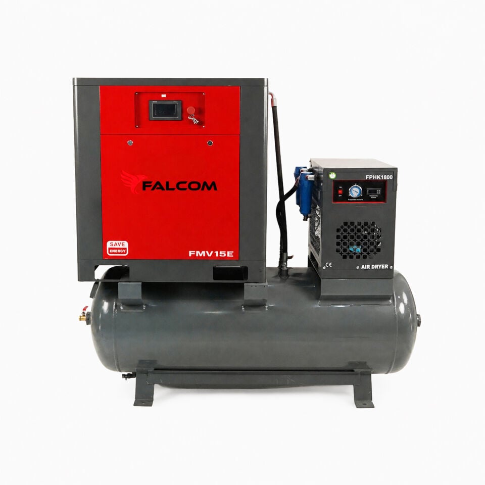FALCOM 15 HP 500 Lt Depo Üstü İnvertörlü Vidalı Hava Kompresörü